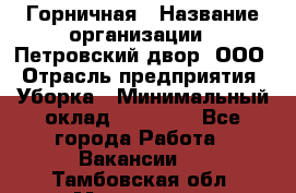 Горничная › Название организации ­ Петровский двор, ООО › Отрасль предприятия ­ Уборка › Минимальный оклад ­ 15 000 - Все города Работа » Вакансии   . Тамбовская обл.,Моршанск г.